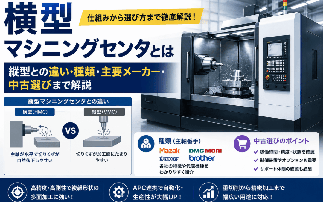 横型マシニングセンタとは｜縦型との違い・種類・主要メーカー・中古選びまで解説