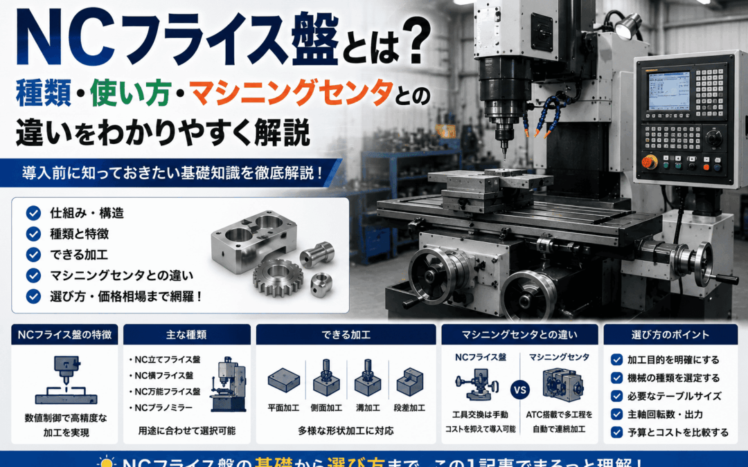 NCフライス盤とは？種類・使い方・マシニングセンタとの違いをわかりやすく解説