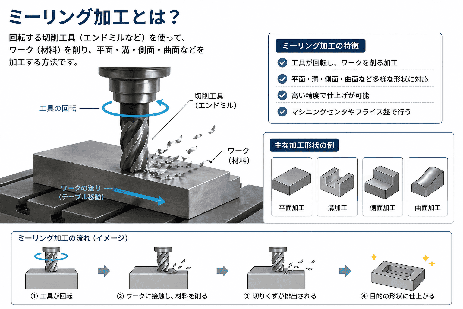 ミーリング加工についての図解