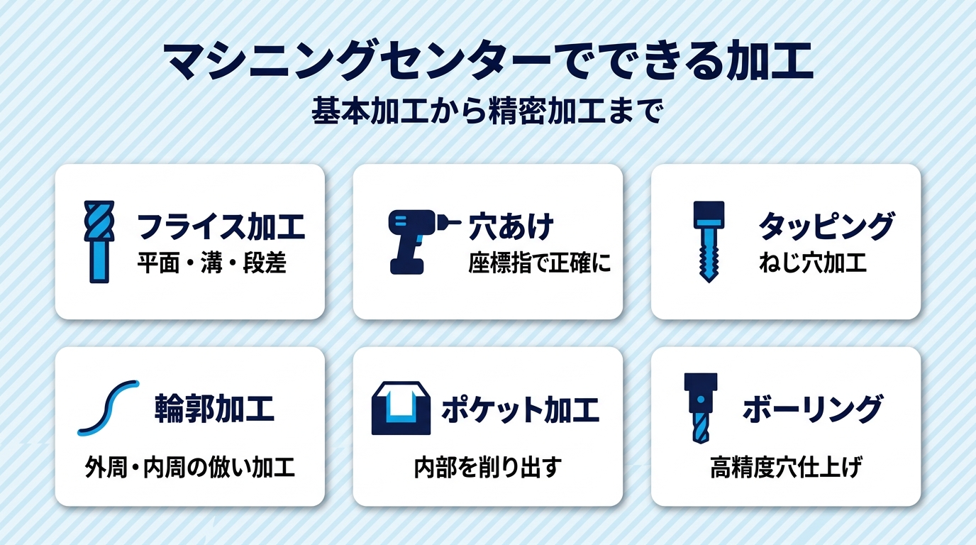 マシニングセンタでできる加工