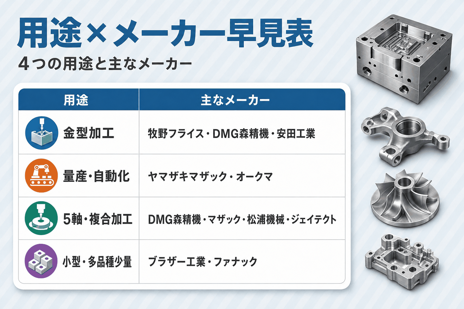 用途別おすすめメーカー一覧