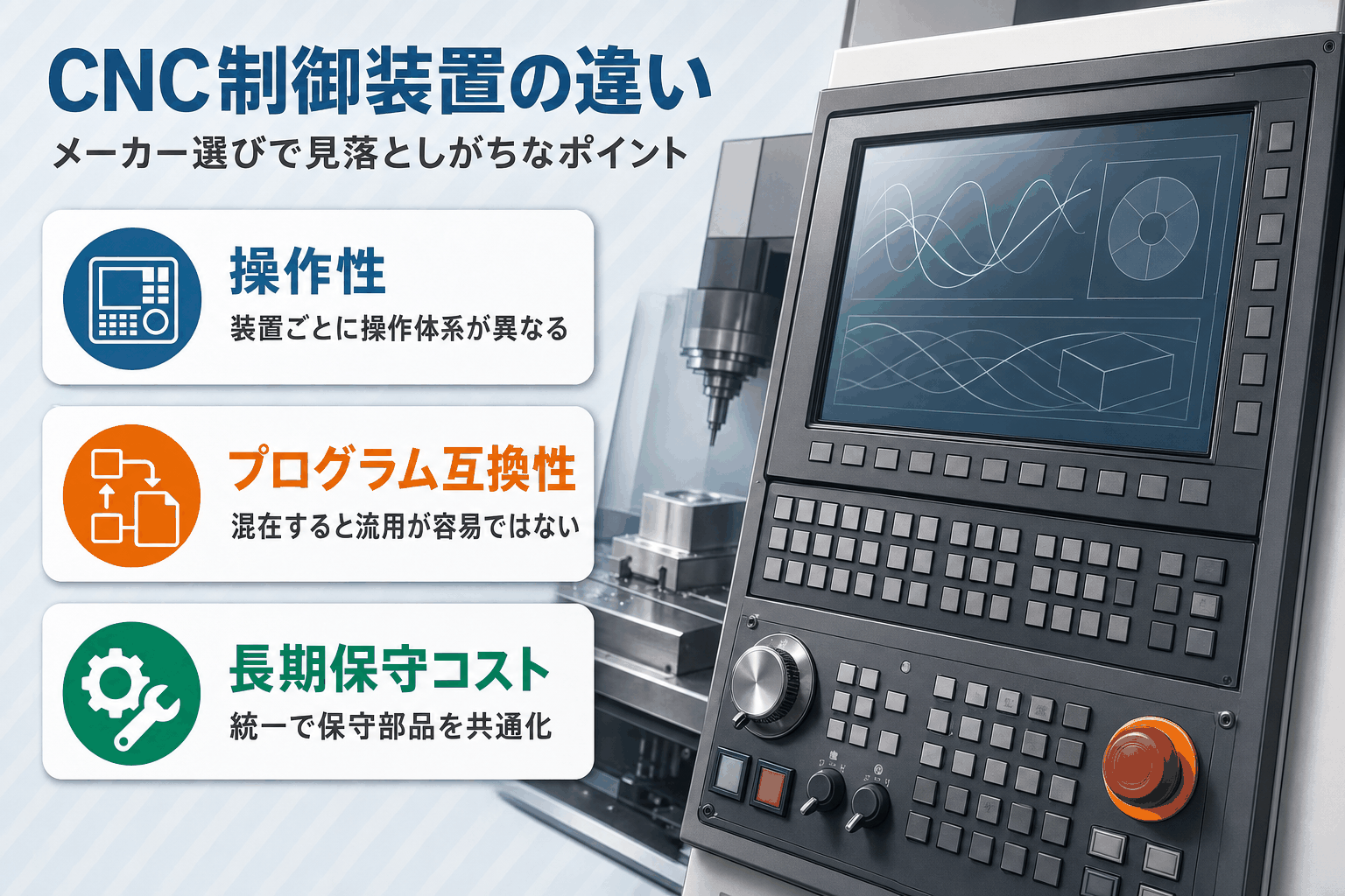 CNC制御装置の3種類と選び方