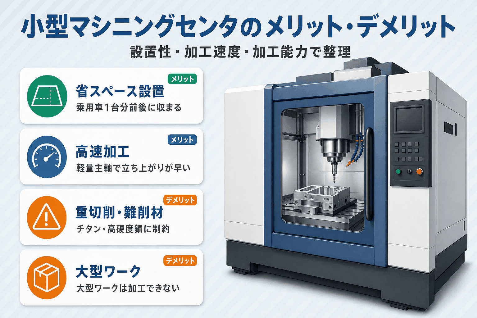 小型マシニングセンタのメリット・デメリット：導入前に知っておきたい特徴を整理