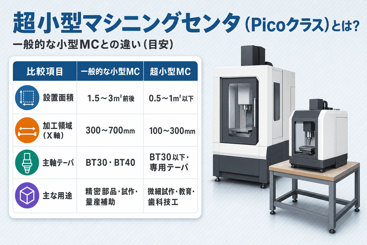 小型MC vs 超小型MC（Picoクラス）：サイズ・用途の違いを比較