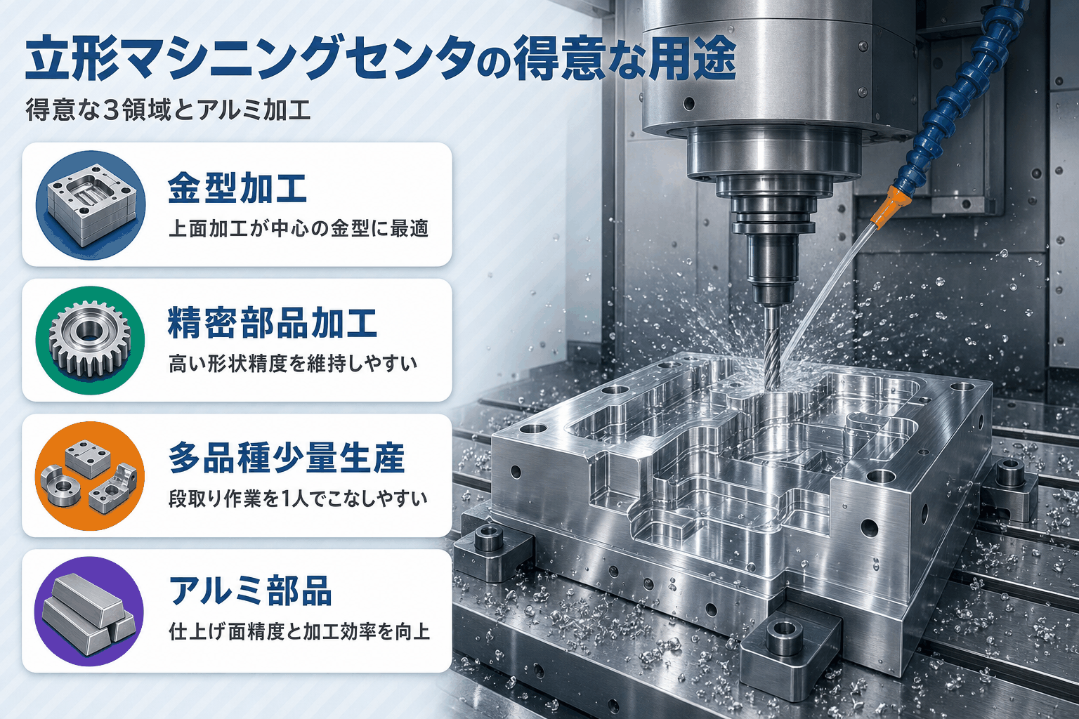 立形マシニングセンタ_用途と加工素材