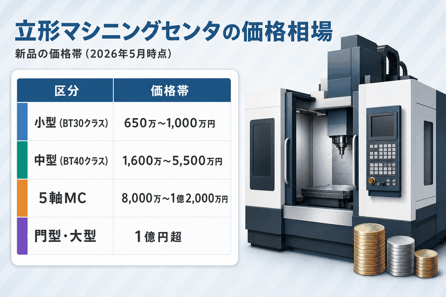 立形マシニングセンタ_価格相場