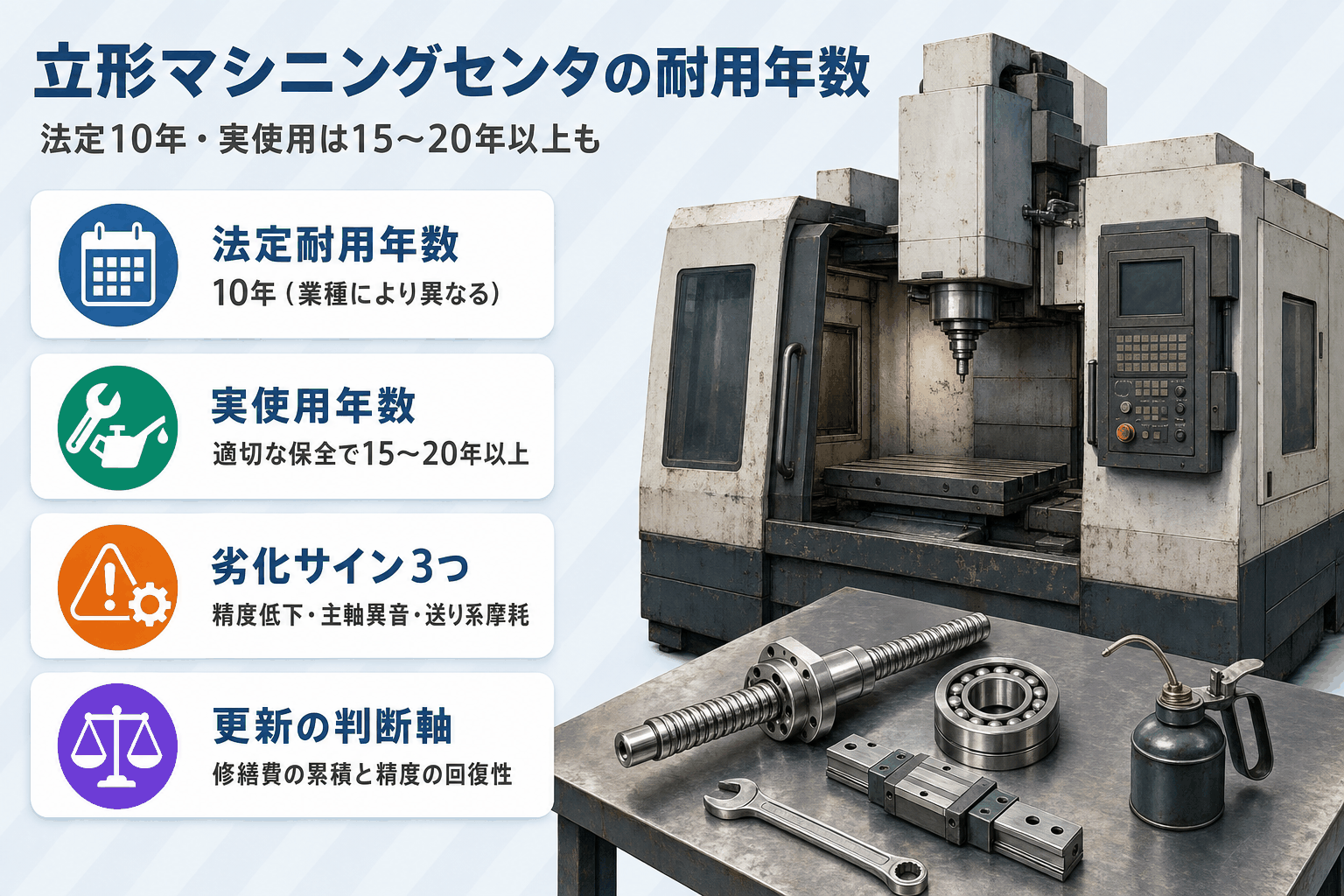立形マシニングセンタ_耐用年数